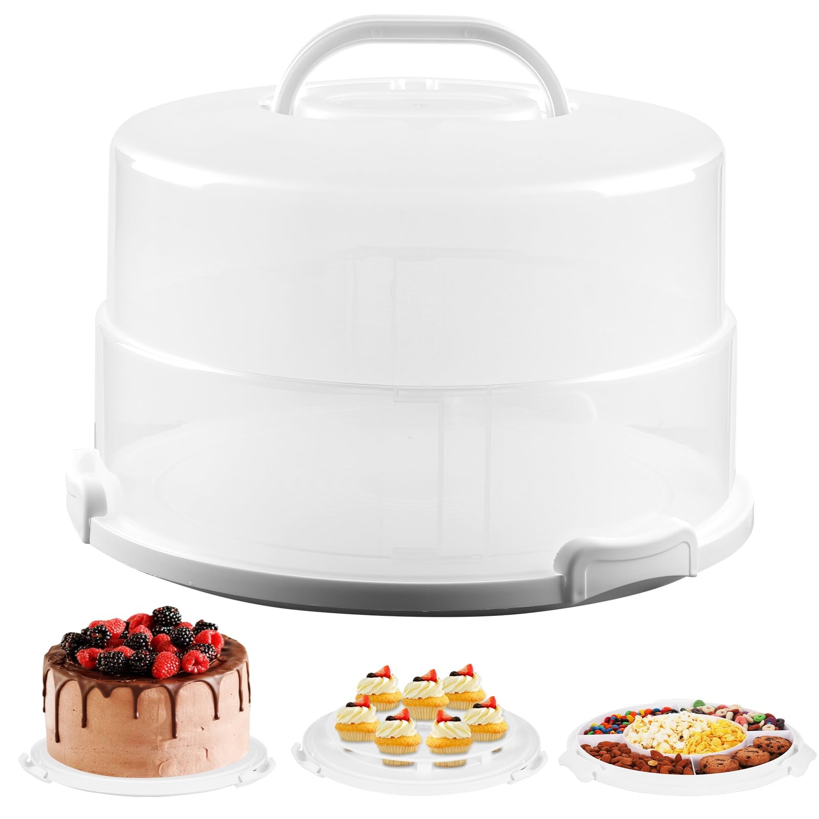12in Extra Large Cake Carrier with Lid and Handle, Holds up to 12″ round 7″ h…