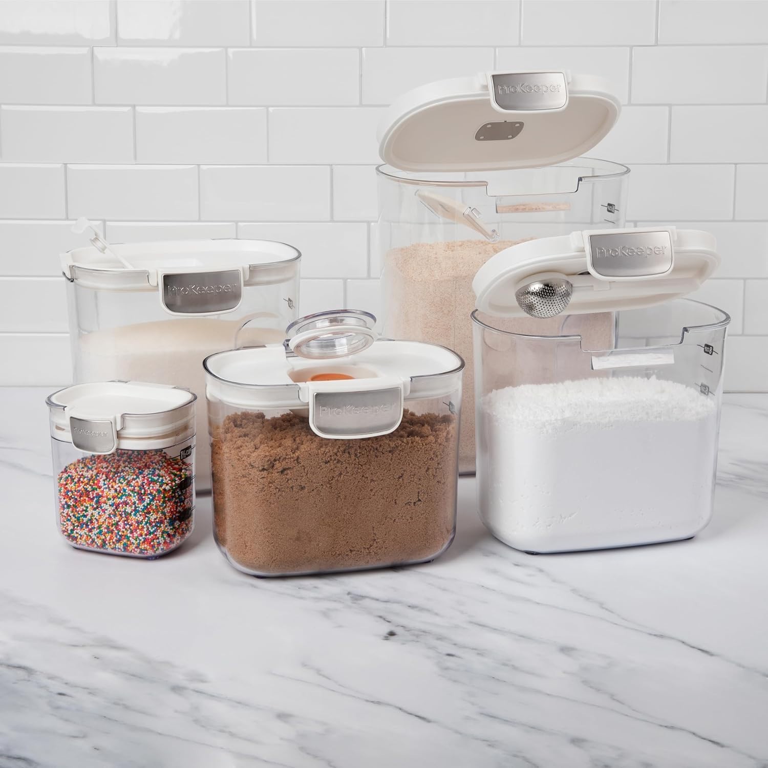 Airtight Food Storage Container Set Clear Kitchen Canister Set 9-Piece