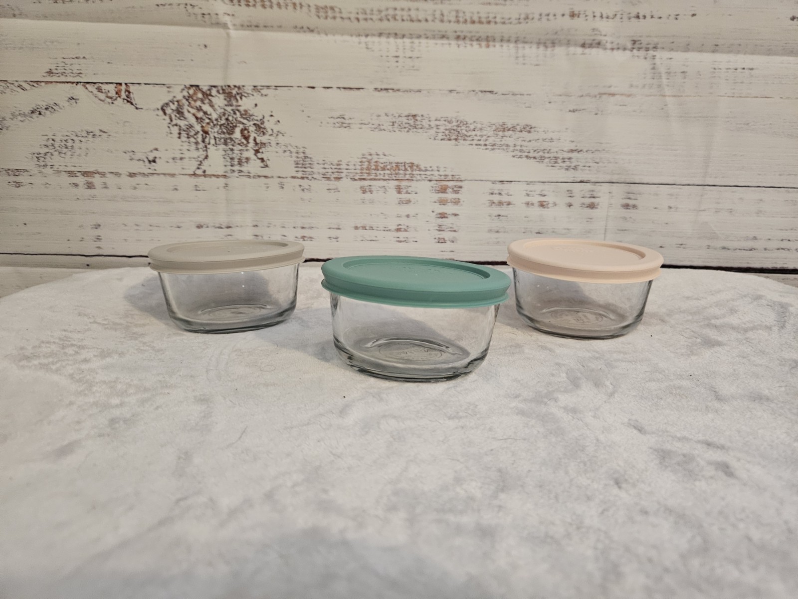 Set of 3 1-Cup Pyrex Glass Bowls with Lids Clear EUC Set of 3 Glass Bowls 1 Cup