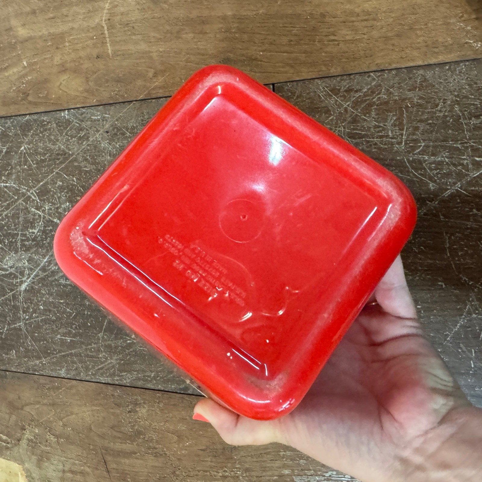 Vintage Retro Plastic Red White Cream SUGAR Canister