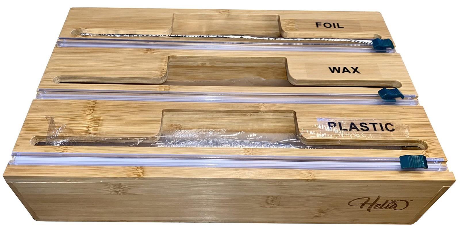 Bamboo Kitchen Wrap Organizer | Wall Mounting Solid Bamboo Foil and Plastic W…