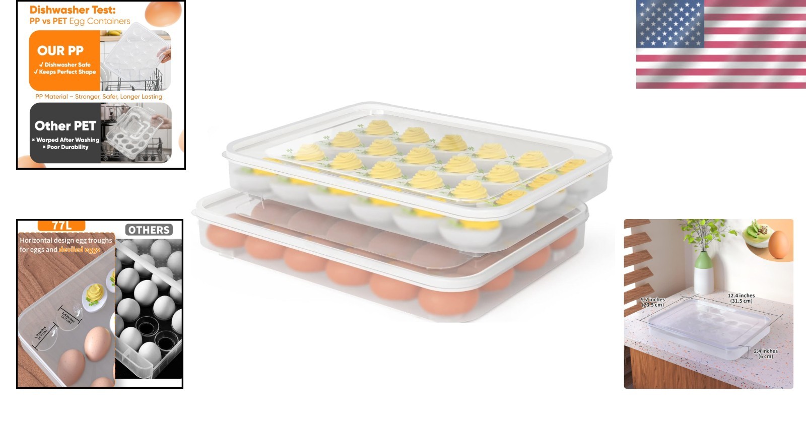 Multipurpose Deviled Egg Holder Set – Stackable Containers for Easy Transport