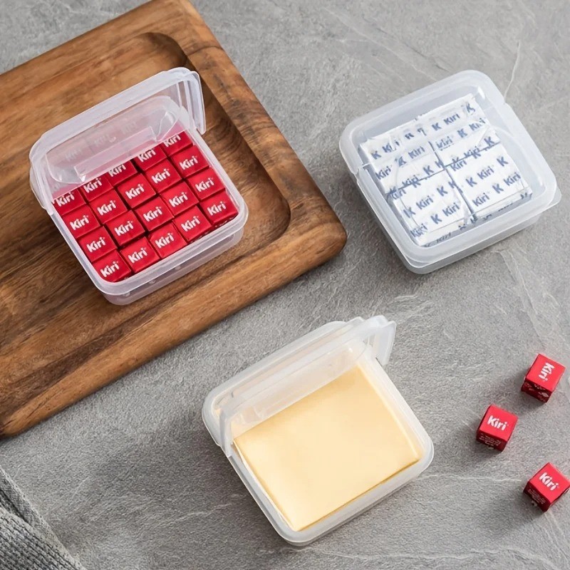 1/4PCS Clear Butter Cheese Storage Box Flip Lid Fridge Food Container