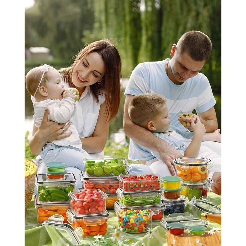 40 Piece BPA Free Food Storage Containers Leak Proof Meal Prep Set W/ Labels New