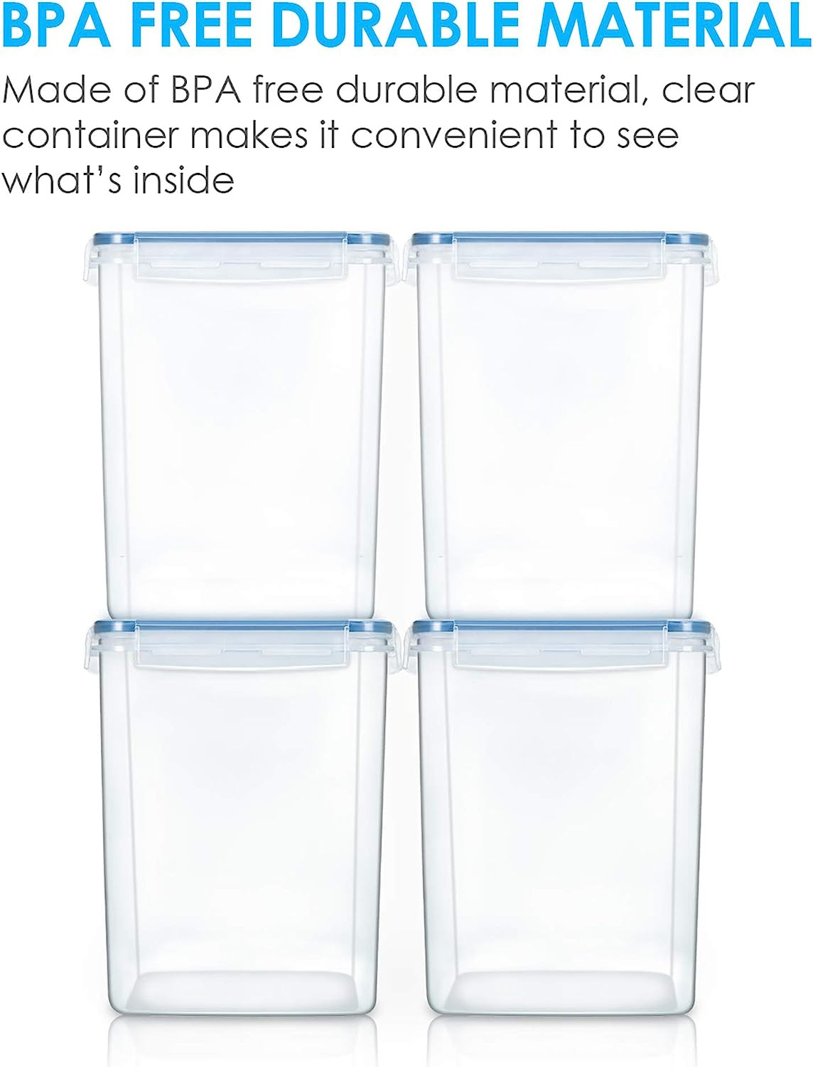 4 Pcs Large Airtight Food Storage Containers 5.2L/176Oz, BPA Free, 24 Labels