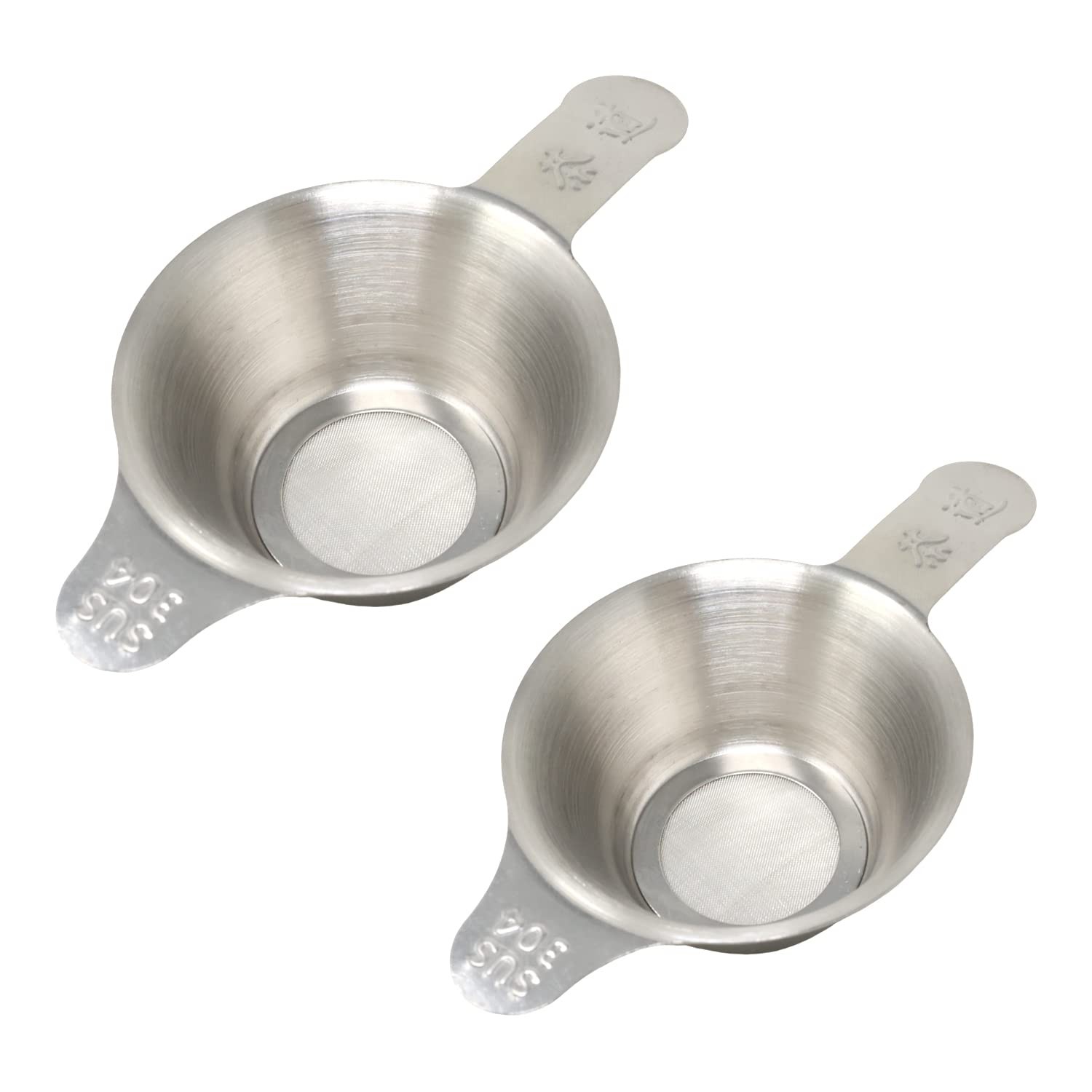 Honbay 2PCS Different Size 304 Stainless Steel Mini Strainer Fine M, Silver