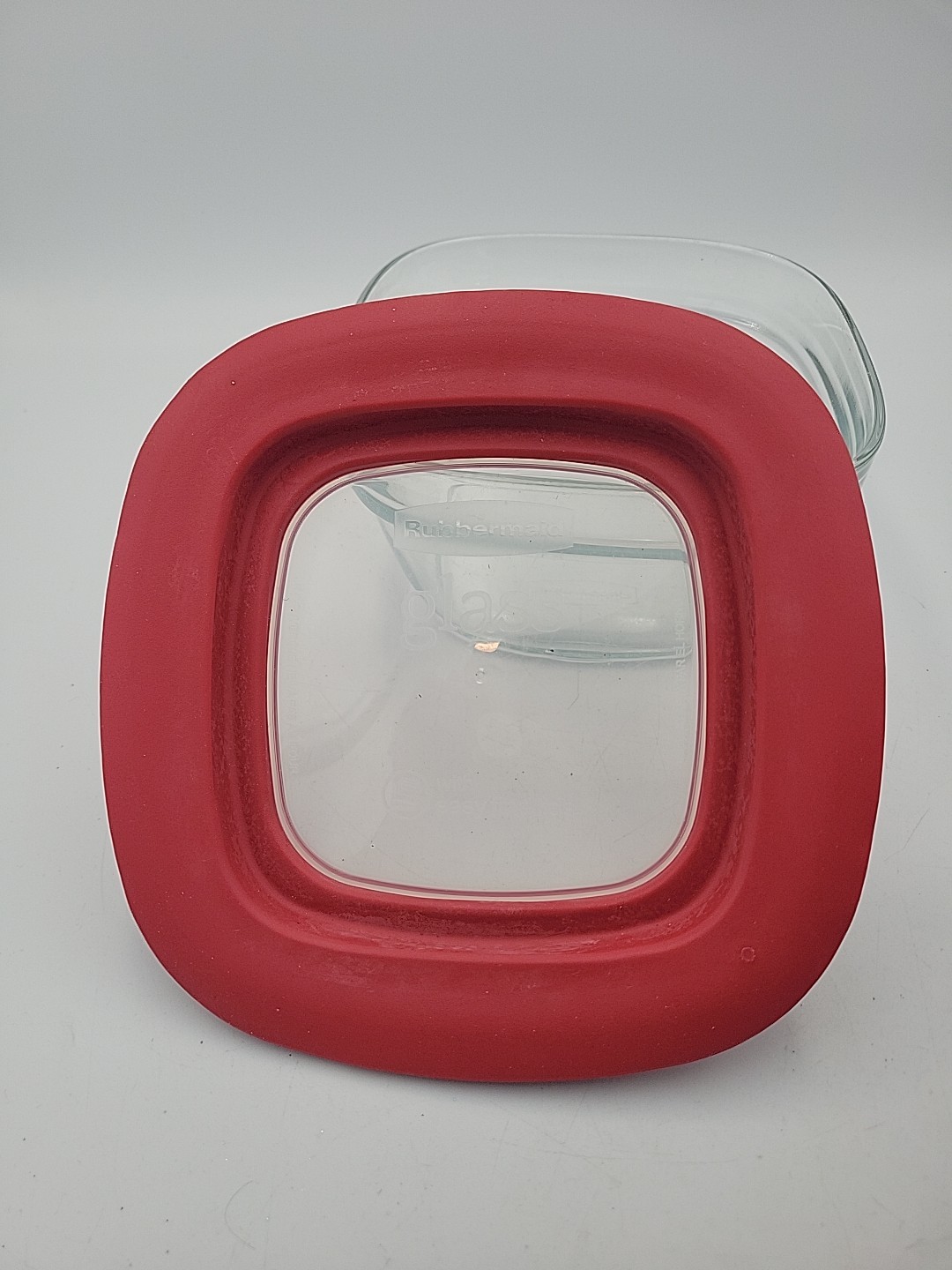 Rubbermaid Glass Food Storage Container 4 Cup with Easy Find Lid 7N63 Red