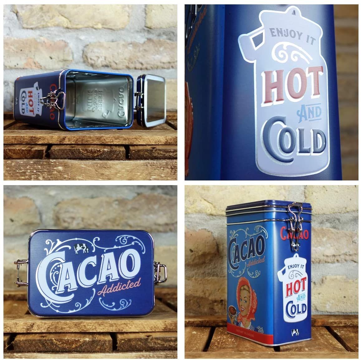 Nostalgic-Art – Metal Food Coffee Storage Tin Container Box- Cacao Addicted