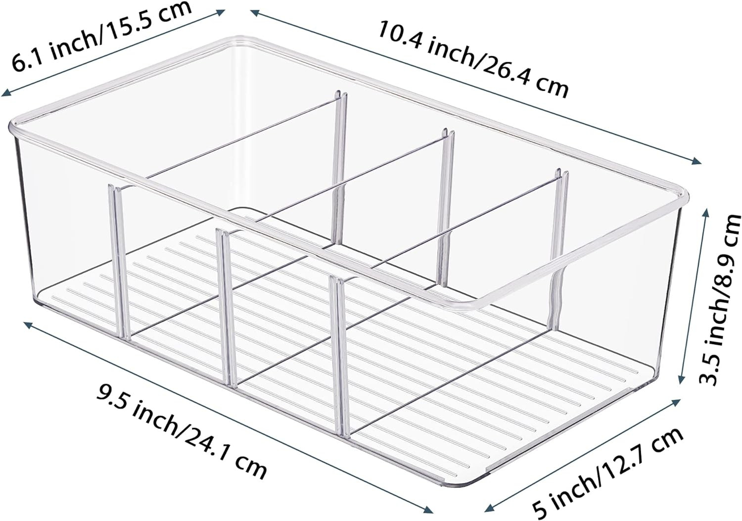 8 Pack Clear Food Storage Bins for Pantry, Kitchen & Fridge Organization