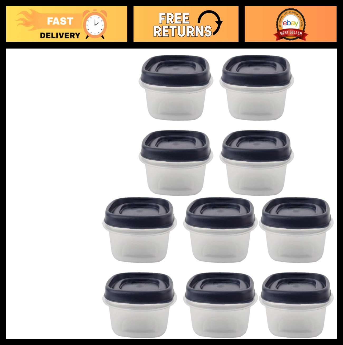 20-Piece Food Storage Container Set, 1.25 Cup, Easy Find Lids, BPA-Free, Blue