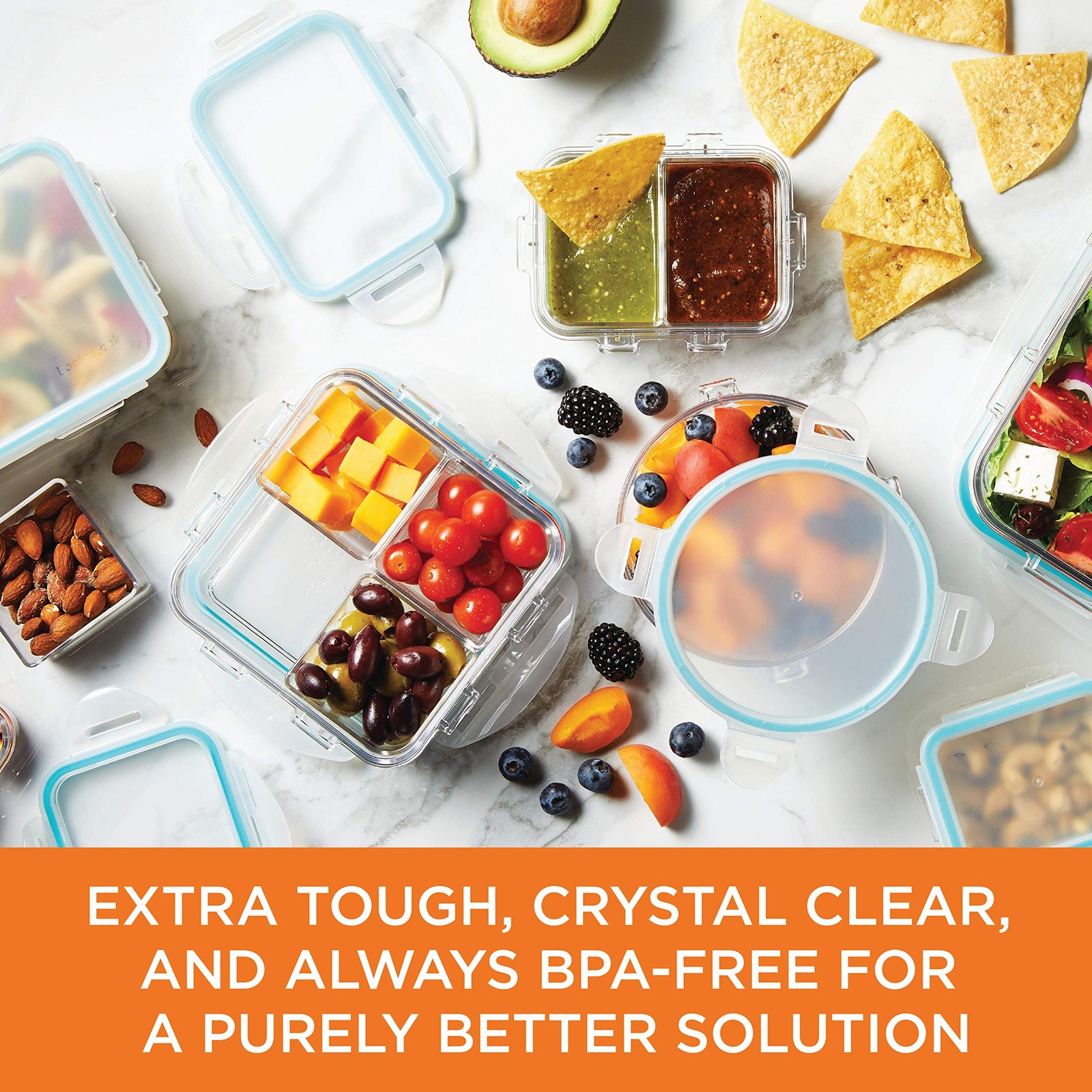 LOCK & LOCK Purely Better Tritan Container/Rectangle Food Storage Bin, 37 Ou