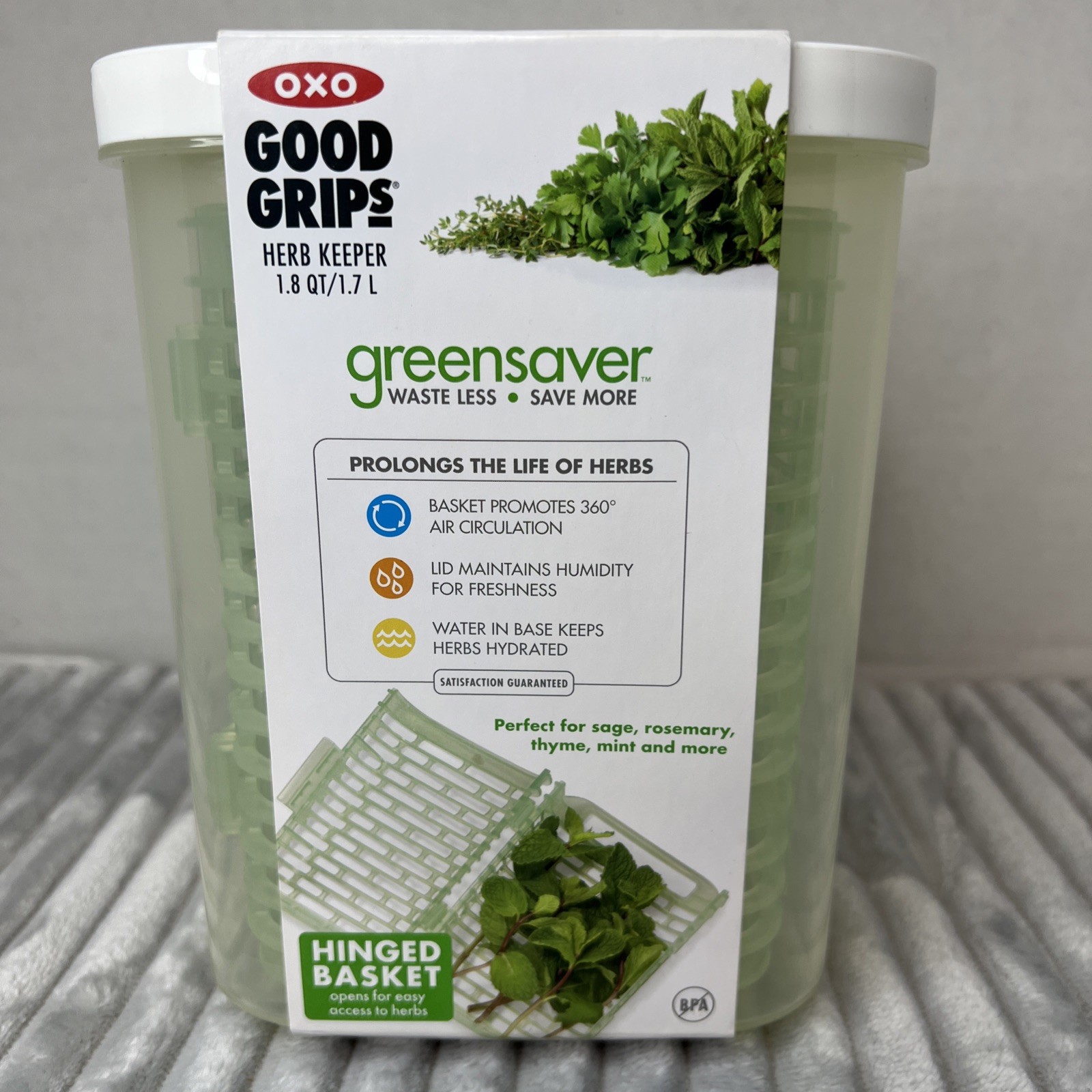 OXO Good Grips GreenSaver Herb Keeper 1.8 QT BRAND NEW HTF