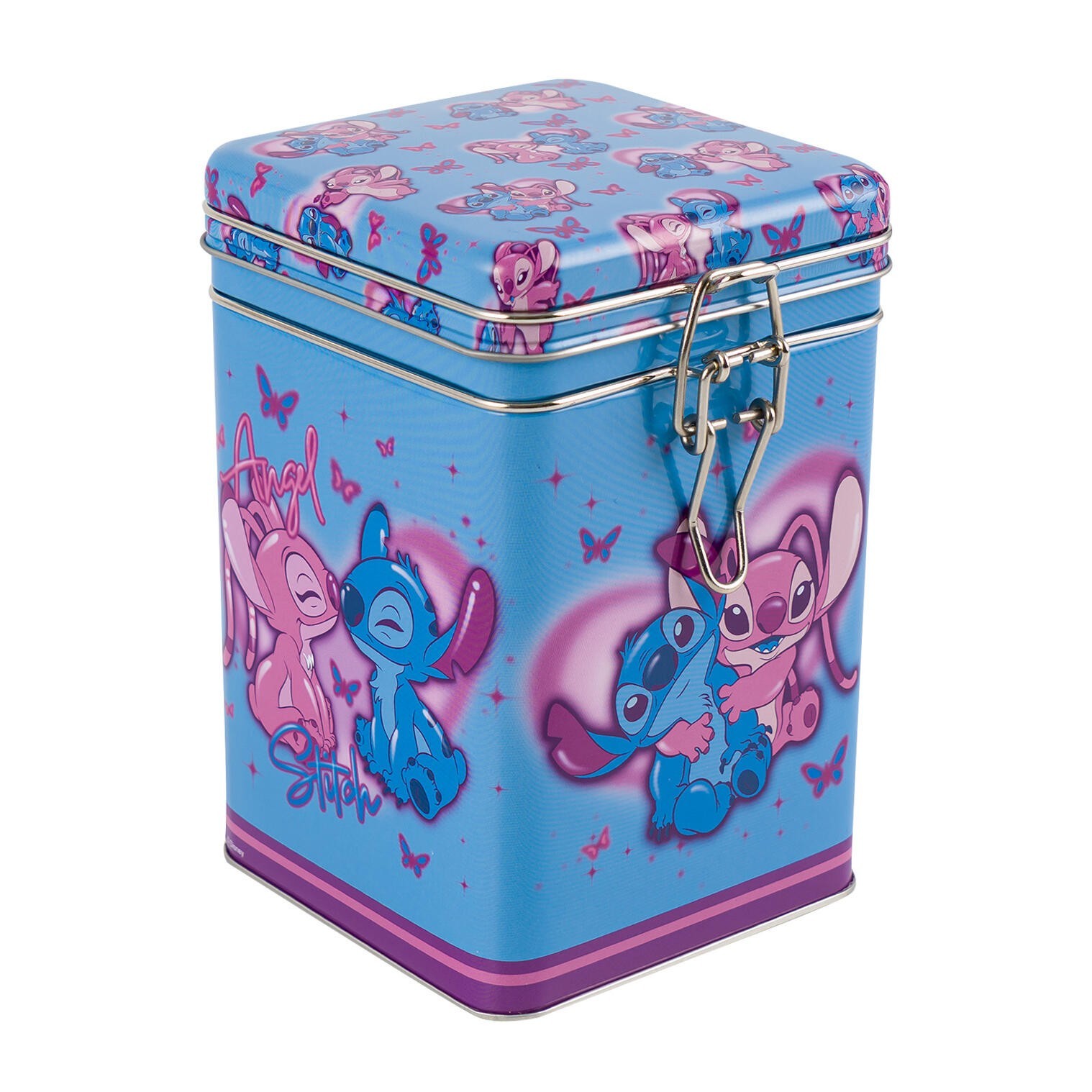 Disney Stitch & Angel Rectangular Lock Top Canister