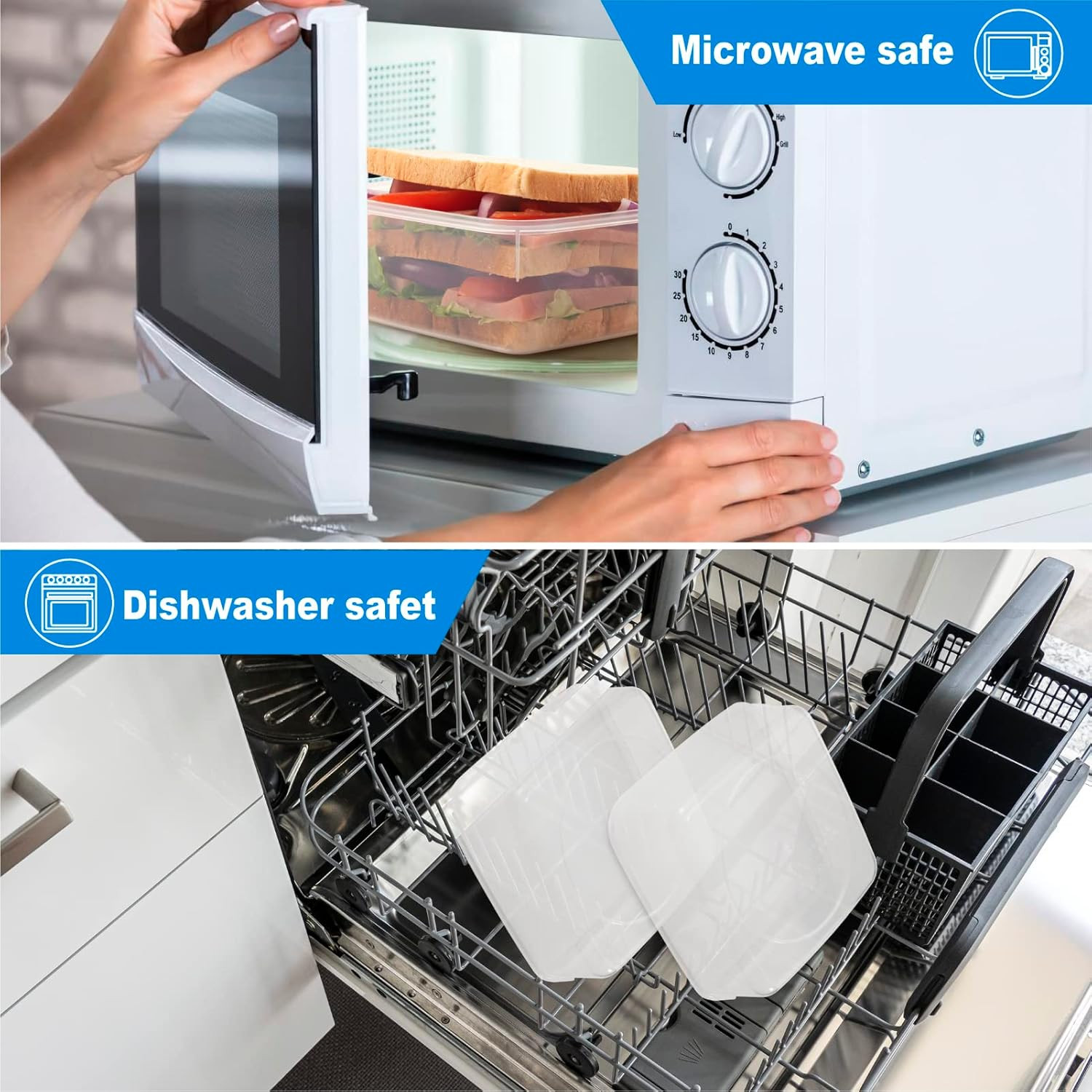 4 PCS Sandwich Containers – 100% Airtight & BPA-Free & Microwave & Dishwasher Sa
