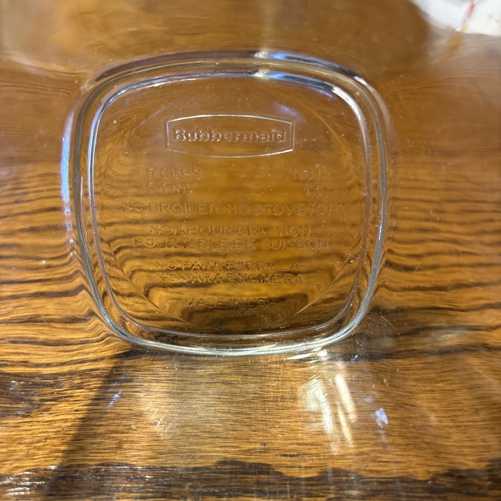 Rubbermaid Glass Storage Container NO LID 1.5 Cups 354 ml 7N61 Discontinued