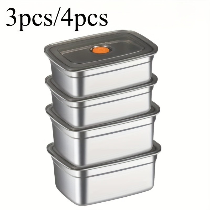 Stackable Stainless Steel Lunch Containers Box with Lids Leak-Proof Food Storage