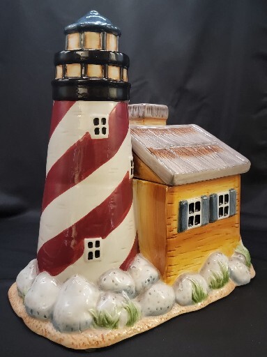 Cookie Jar Lighthouse Beach Home Nautical Kitchen Decor Storage Canister Gibson