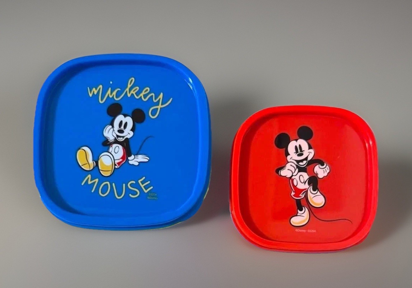 NEW Disney Mickey Mouse 2pk Stackable Plastic Food Storage Containers w/Snap Lid