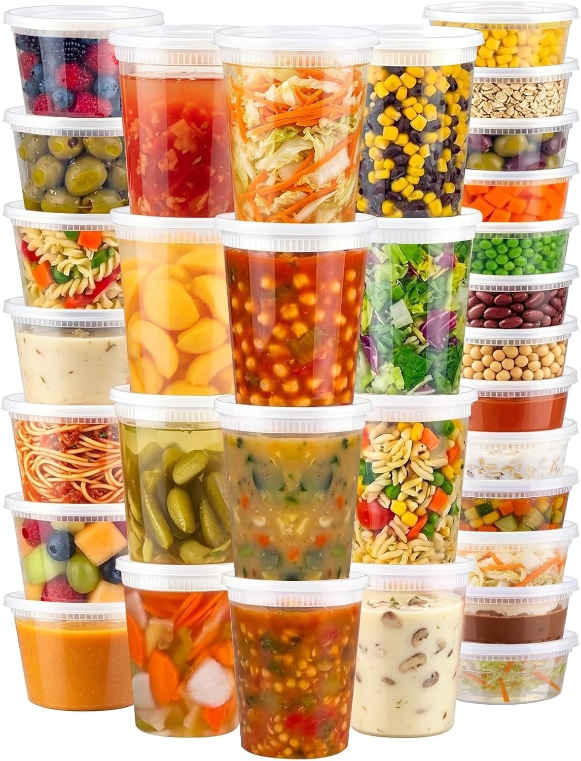 Microwave, Freezer & Dishwasher Safe 48-Piece Deli Containers – Durable & Clear