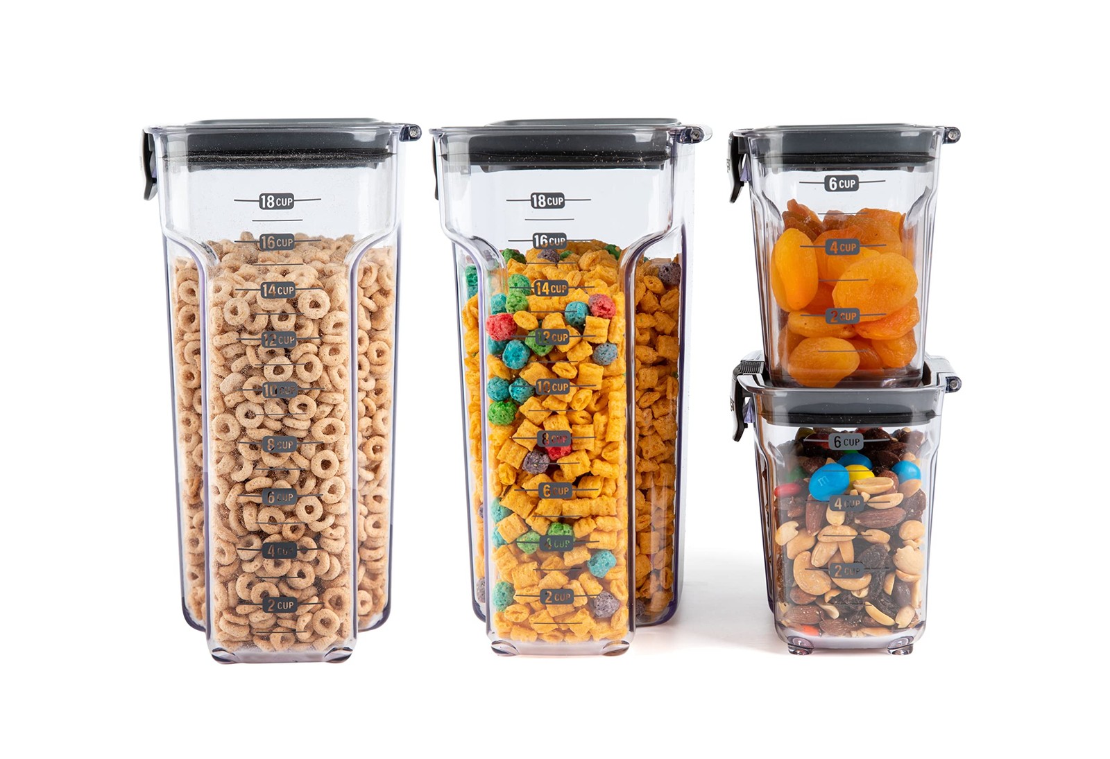 International ProKeeper+ 4-Piece Clear Plastic Modular Airtight Pantry Cereal…