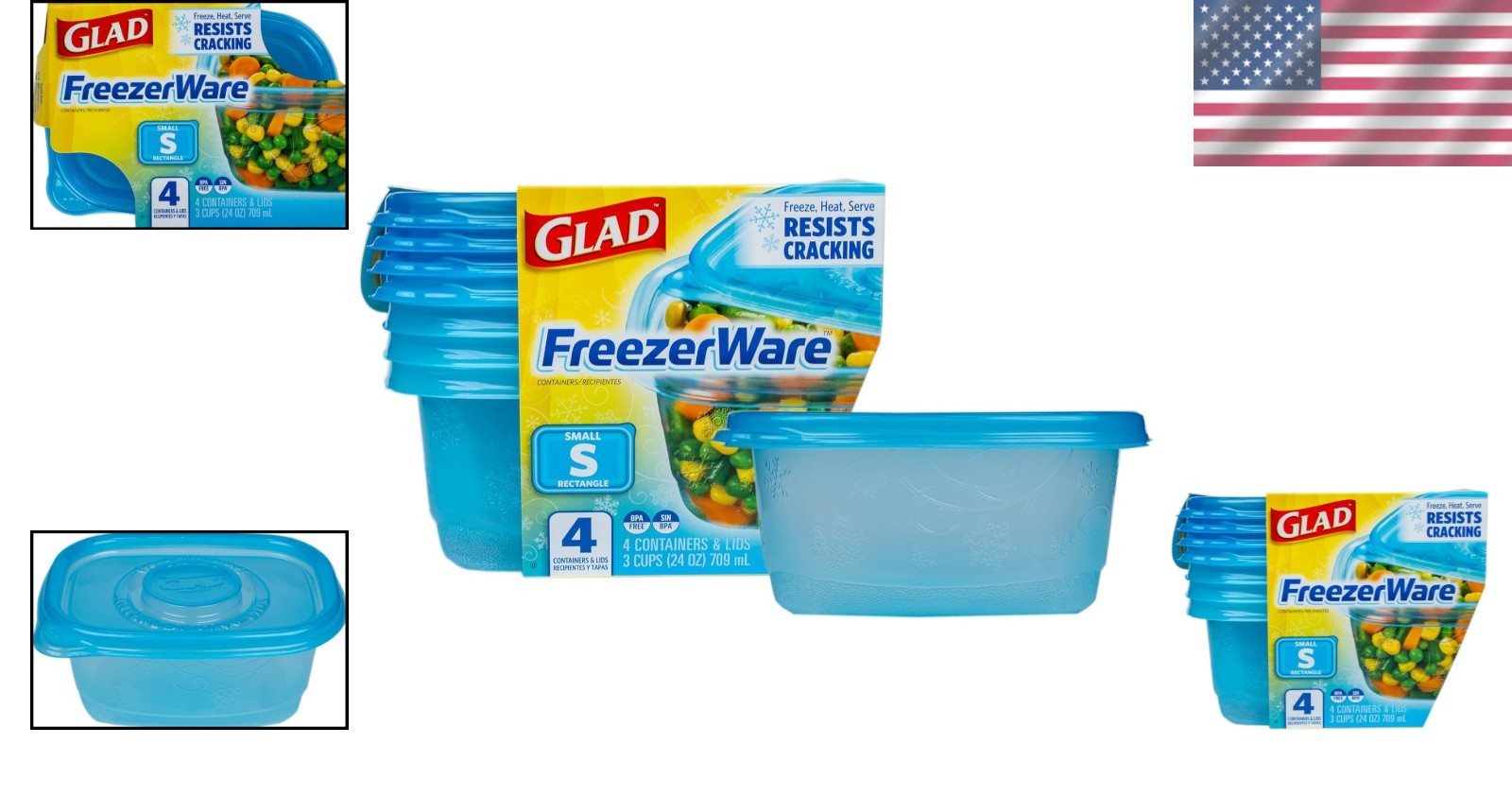 BPA-Free 24 Oz Food Storage Containers – Microwave & Dishwasher Safe, 4 Pack