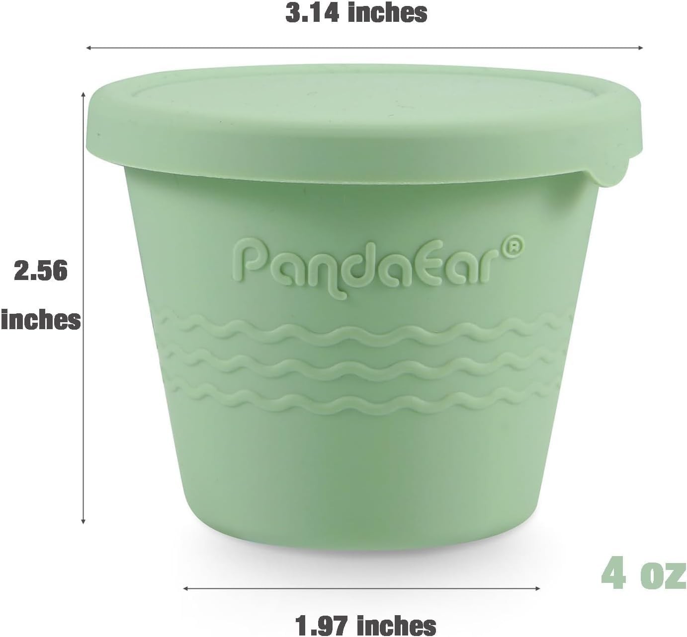 6 Pack Silicone 4 oz -Leakproof & Airtight Reusable Snack Cups with Lids – Fr…