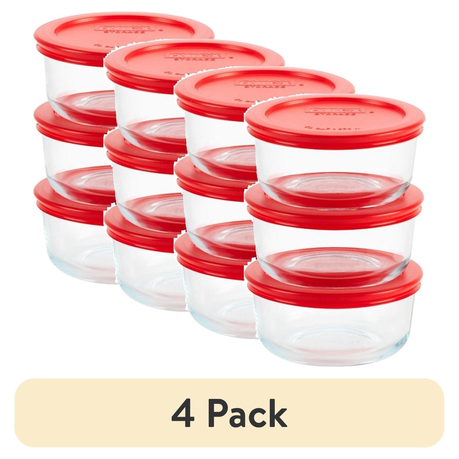 4 Pack Pyrex Simply Store 2 Cup Glass Containers FREESHIP
