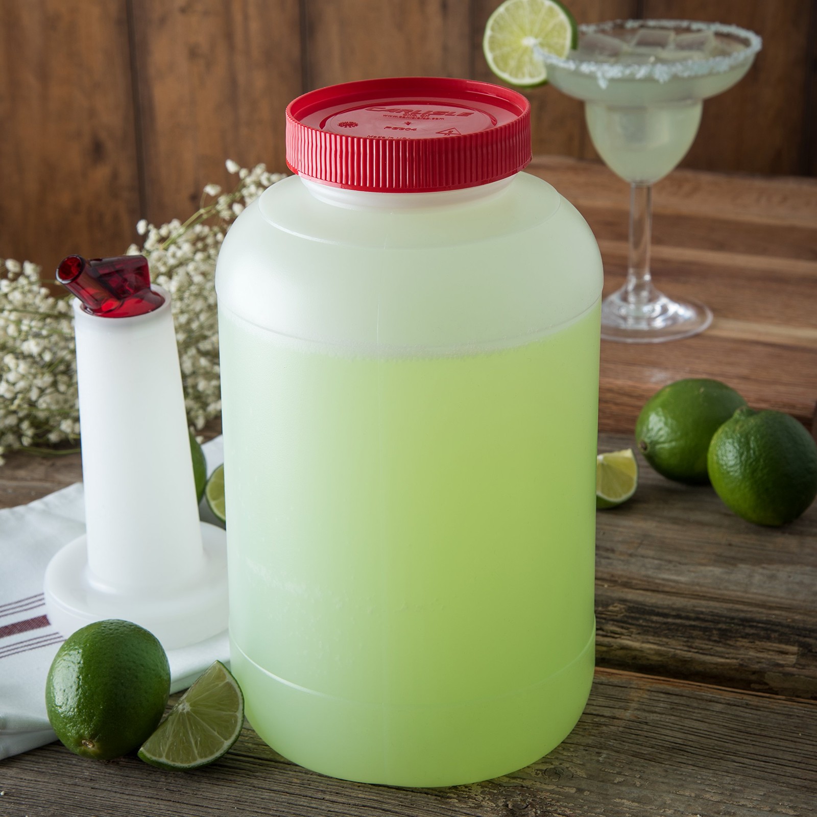Stor N’ Pour Half Gallon Containers 6 Pack with Assorted Lids for Bar