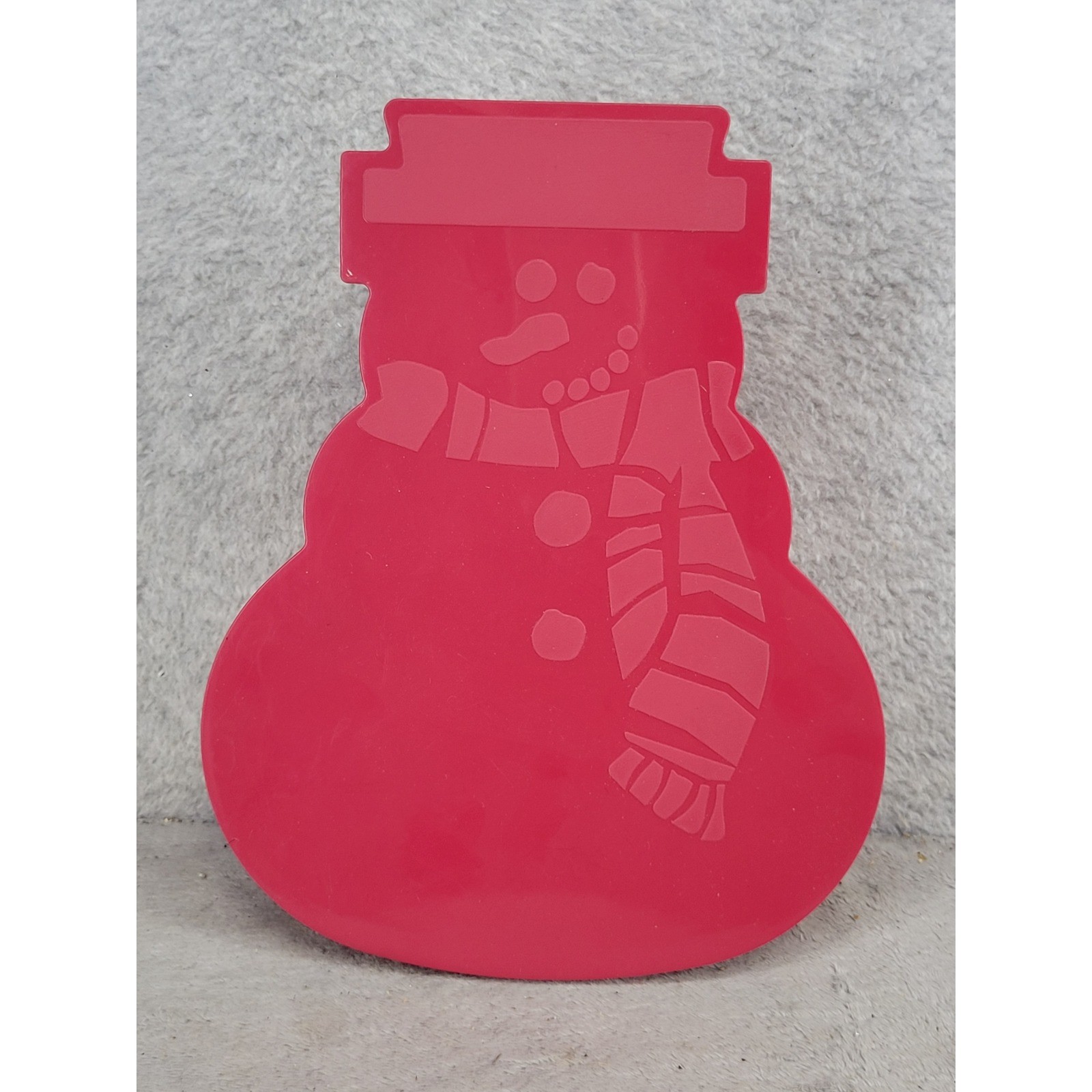 Red Snowman Plastic Cookie Holiday Food Storage Container Christmas Decor