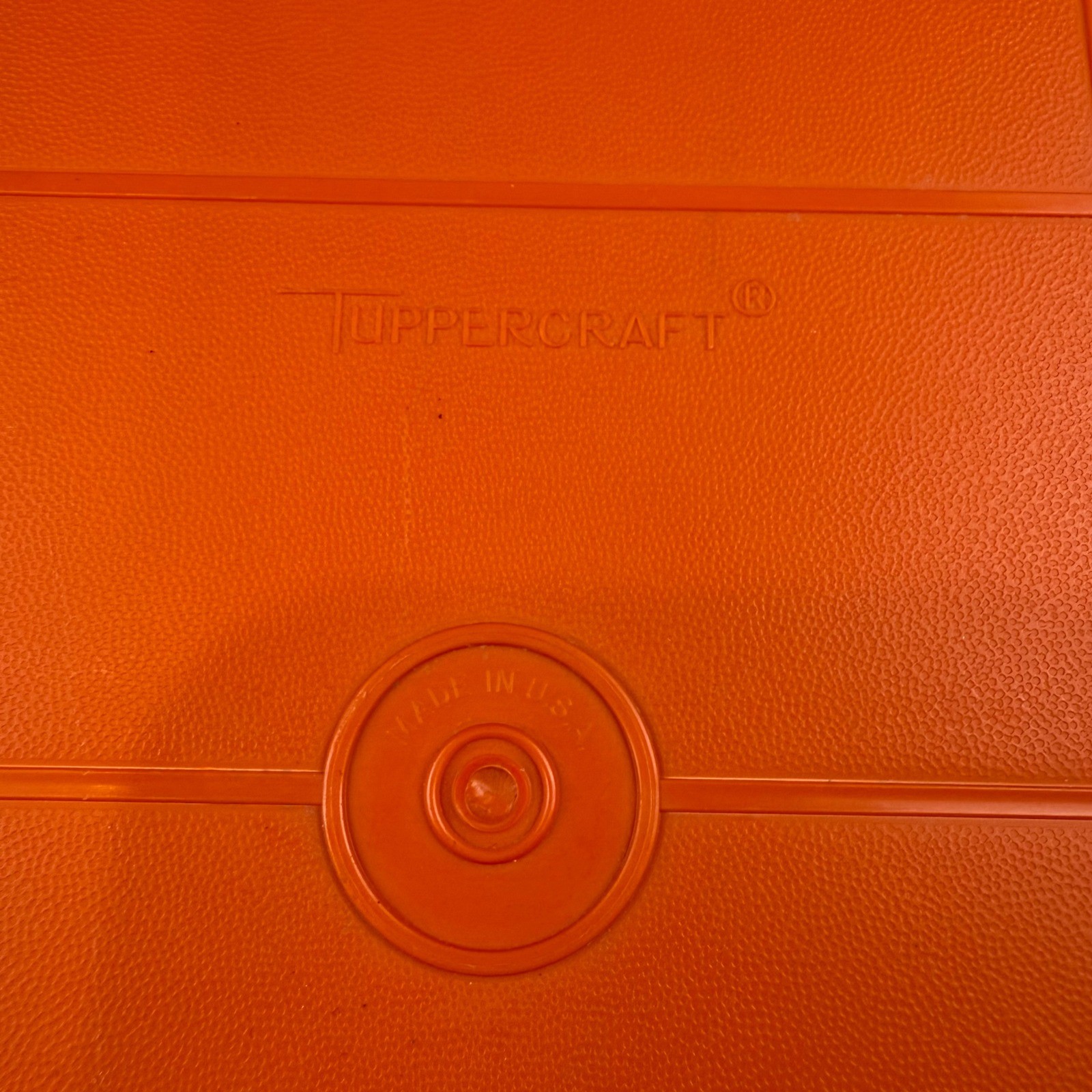 Vintage TupperCraft Caddy Organizer Tool Box Storage Container Retro Orange
