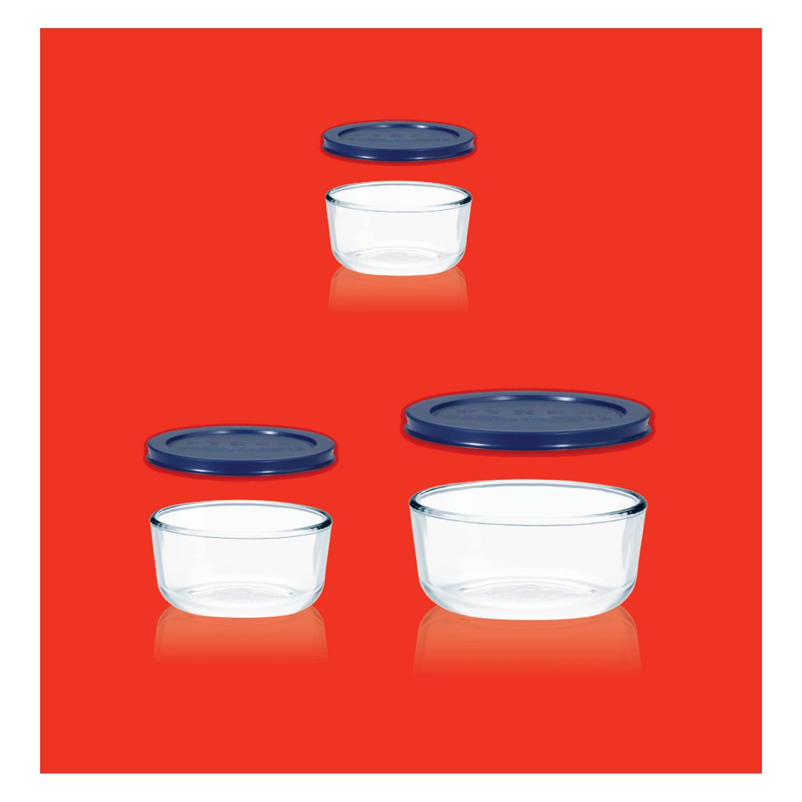 Pyrex Simply Store (3-Pack) Glass Food Storage Containers Set, (2, 4 &