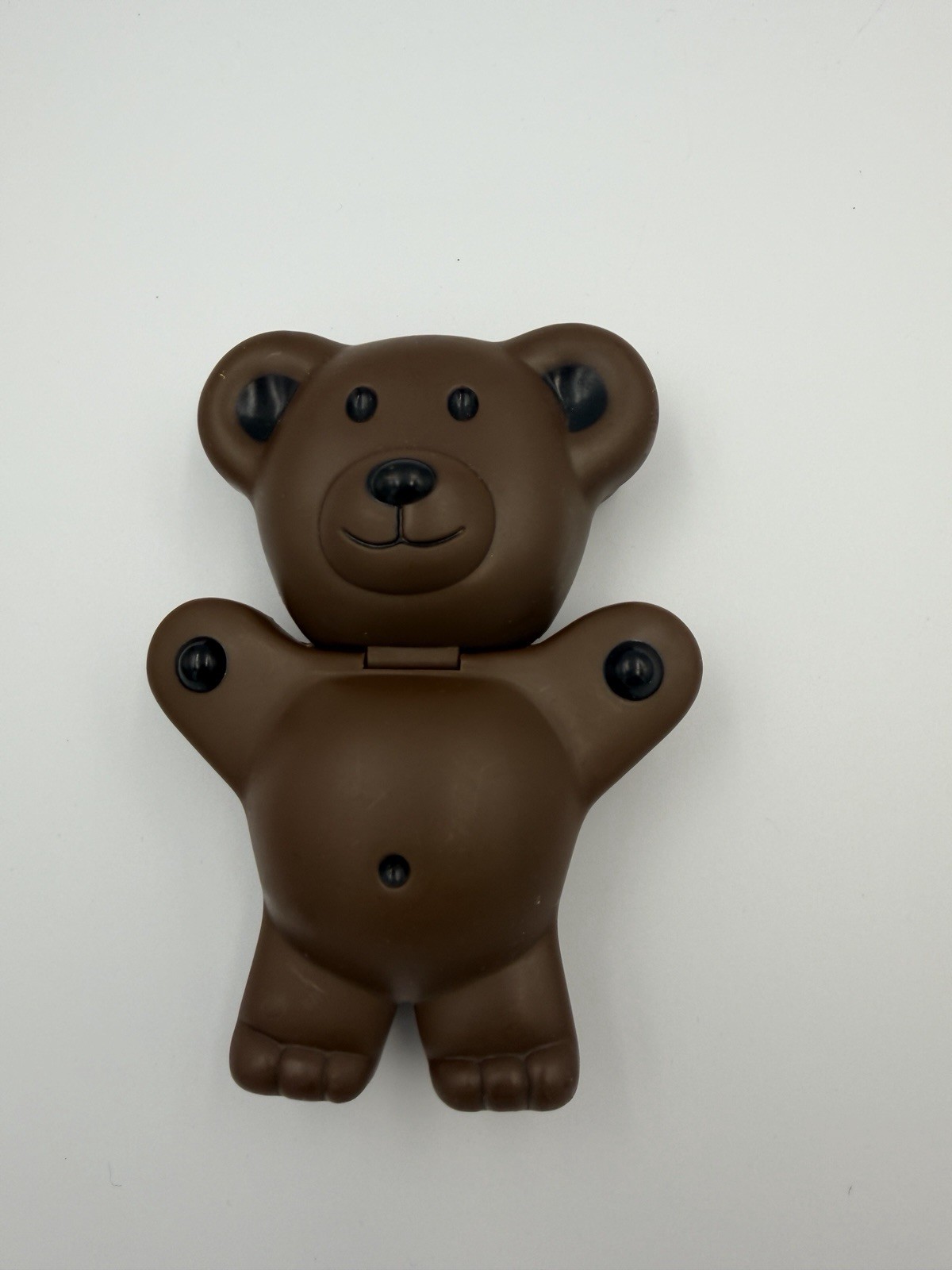 Teddy Grahams Flip Top Dark Brown Snack Container Vintage 1999 USED F1