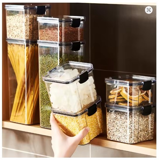 Airtight Food Storage Container Kitchen Pantry Organizer BPA Free Clear Jar