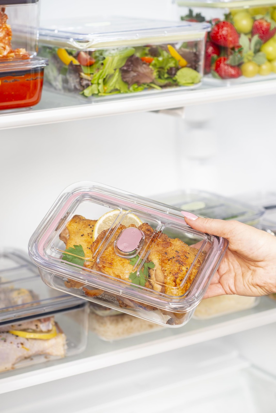 Latchlok Click 0.9 Cup Food Storage Container, Set of 2, Rose