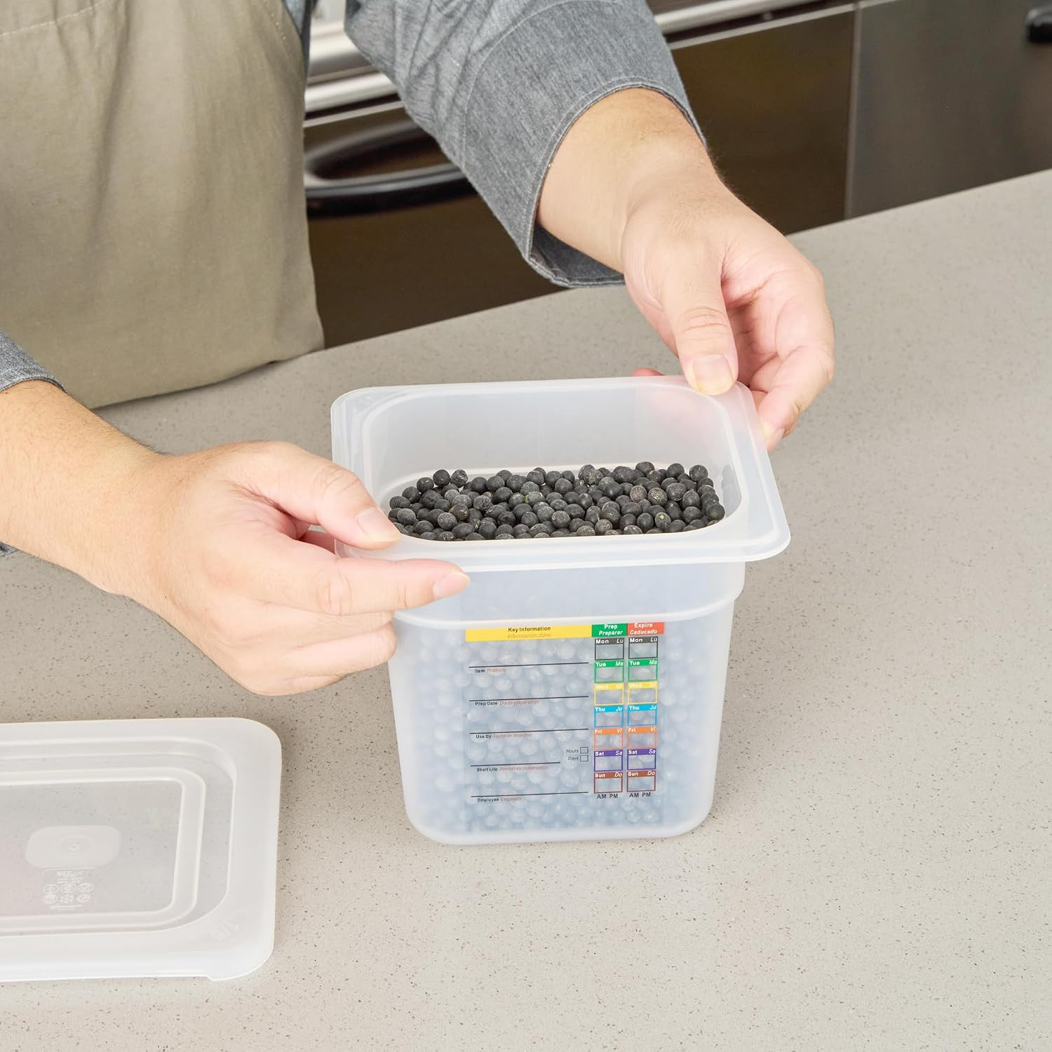 Food Storage Container 1 Pack of 6.8 X 4.2 X 5.9 Inches Plastic Stackable Storag