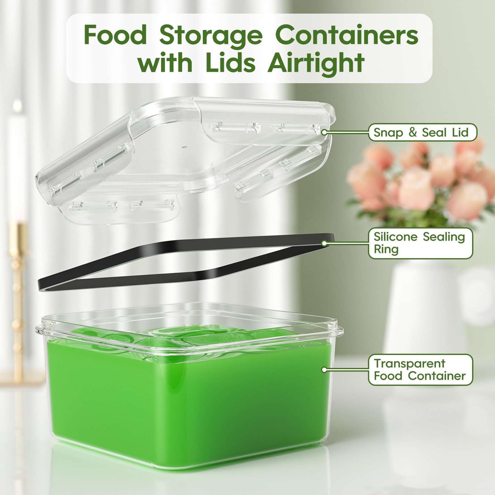 KEMETHY 36-Piece Food Storage Containers Varies (1.2oz to 50.7oz), 36 Piece