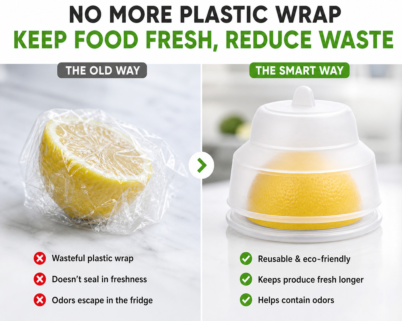 Silicone Collapsible Vegetable Saver & Fruit Keeper BPA FREE Lemon Lime Apple