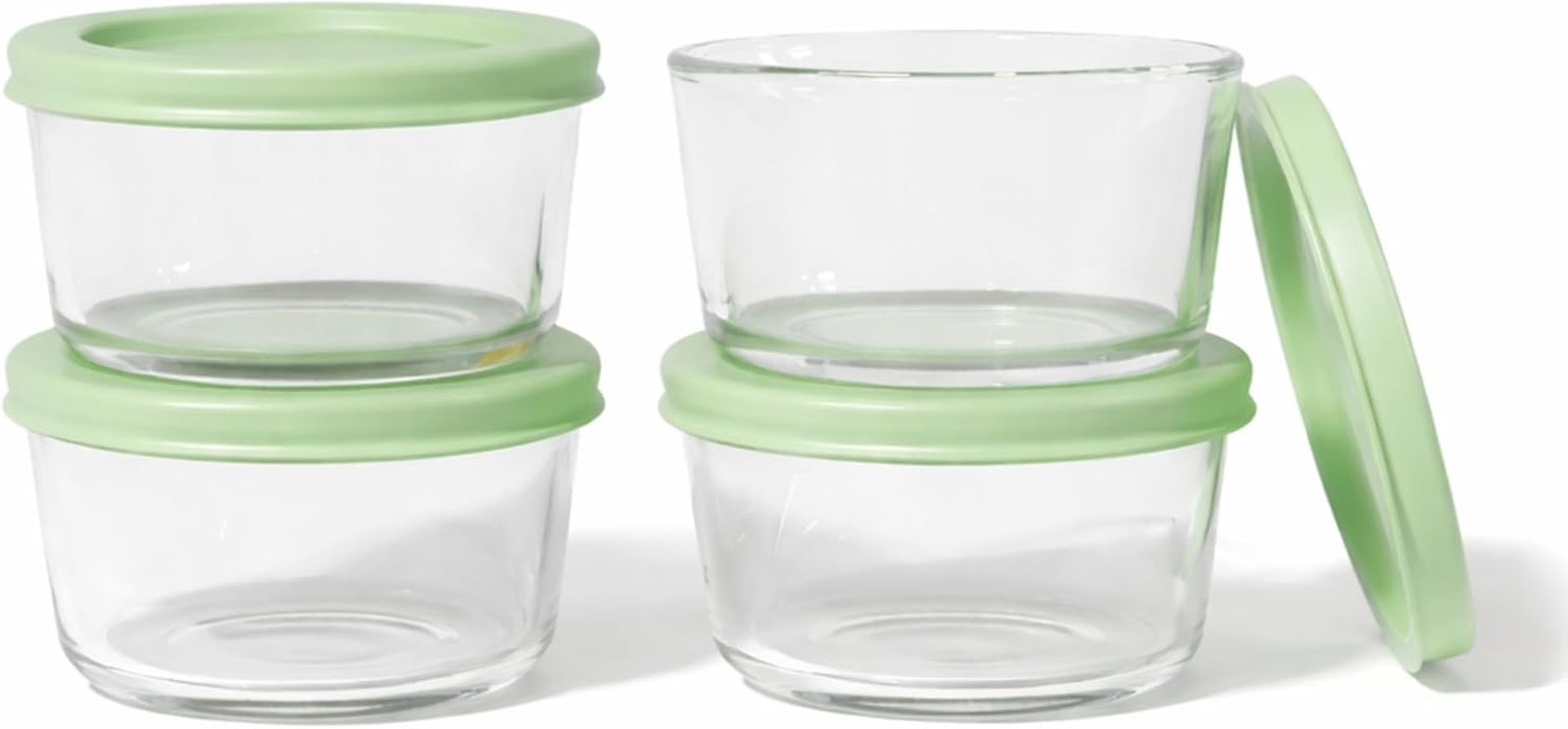 8-Piece Glass Food Storage Containers Set (4 Containers + 4 Bpa-Free Lids) | 1-C