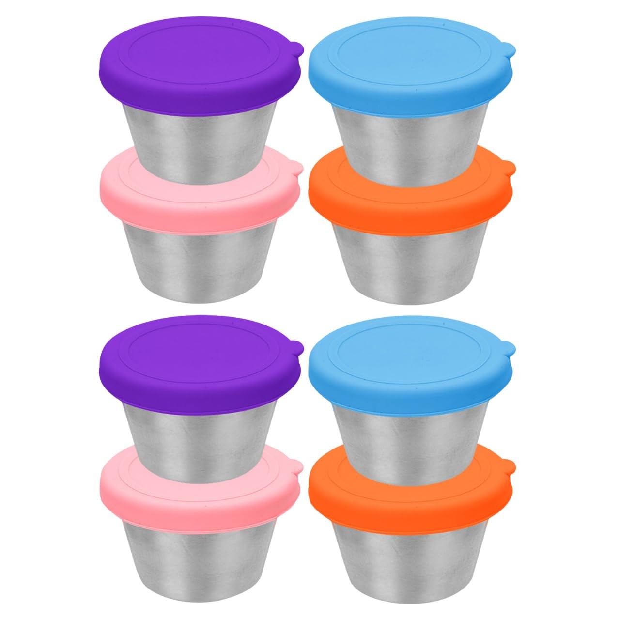 8 Pack Stainless Steel Dip Containers with Lids Small Sauce Containers with L…