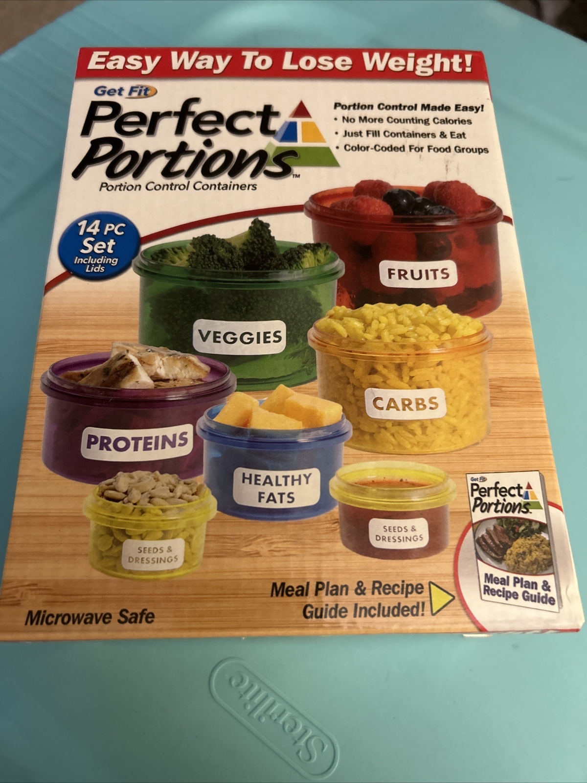 Perfect Portions Plastic Labeled Cups Fill & Eat Get Fit New