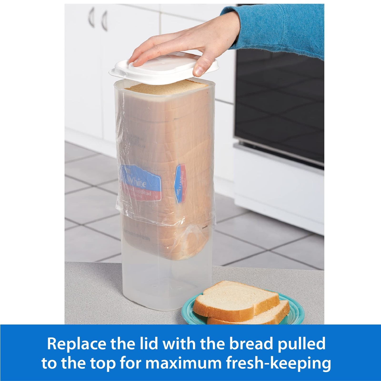 Buddeez Bread Buddy Bread Box – Fresh Bread Storage Container, Plastic Sandwi…