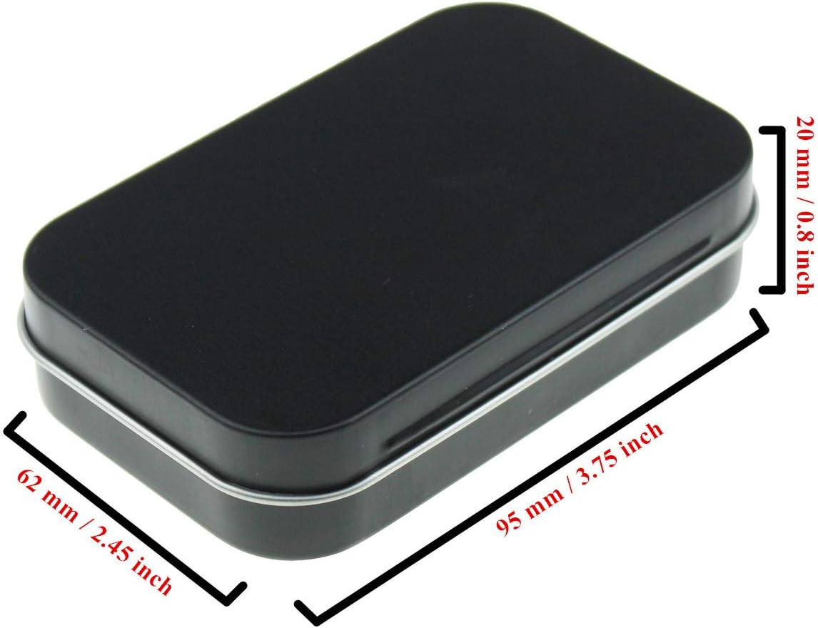 20 Pieces Rectangular Metal Empty Hinged Tins Containers Basic Necessities Home