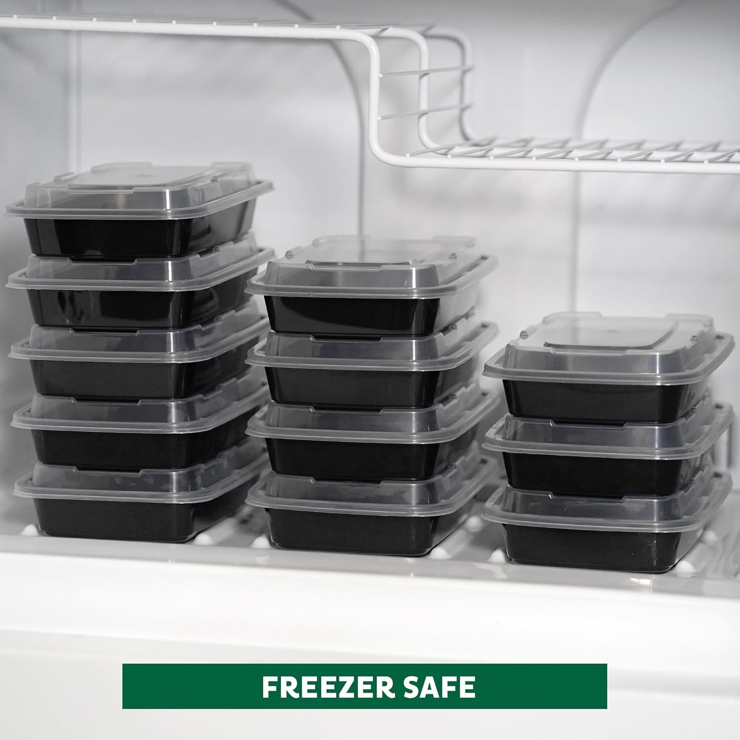 Meal Prep Containers 15 Count (Pack of 1) Compartment Food Storage Containers wi