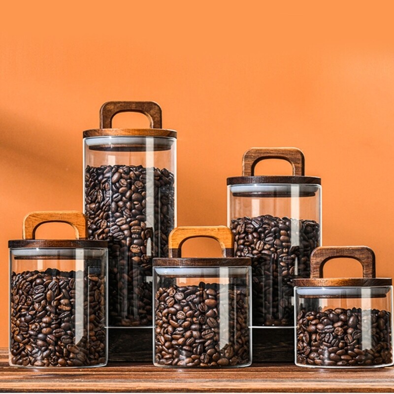 Vacuum Sealed Storage Container Water Proof Handle Glass Canister