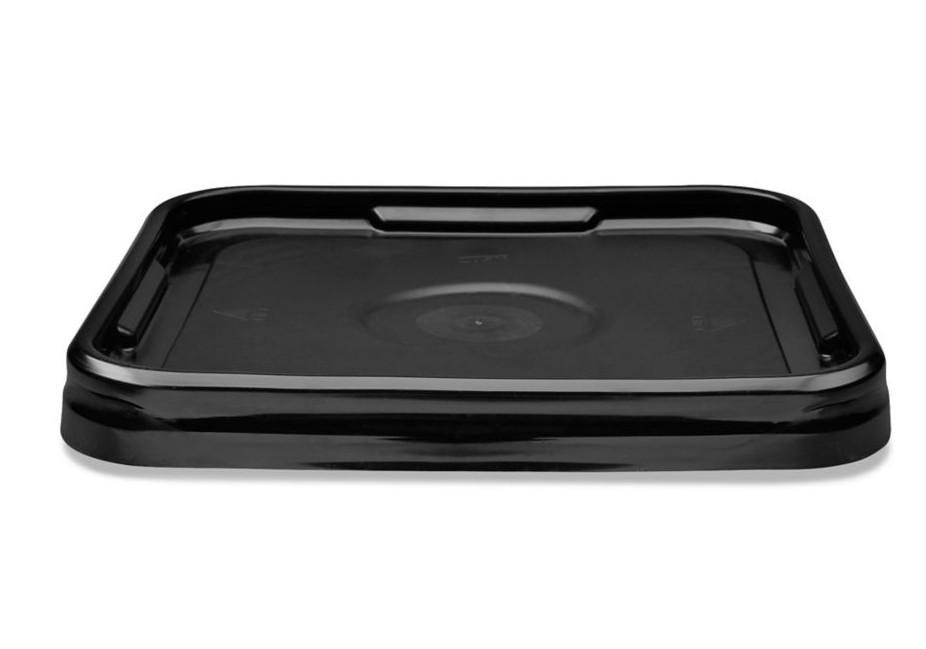 4 Gallon Black Square Food Grade Bucket Pail with Lid – Made in USA