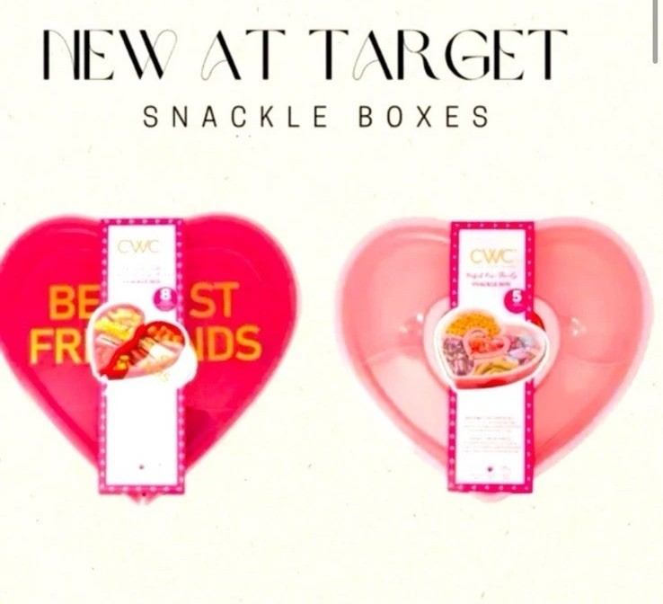 TARGET Valentine Best Friends Heart-Shaped Snack Box SNACKLE Box Red