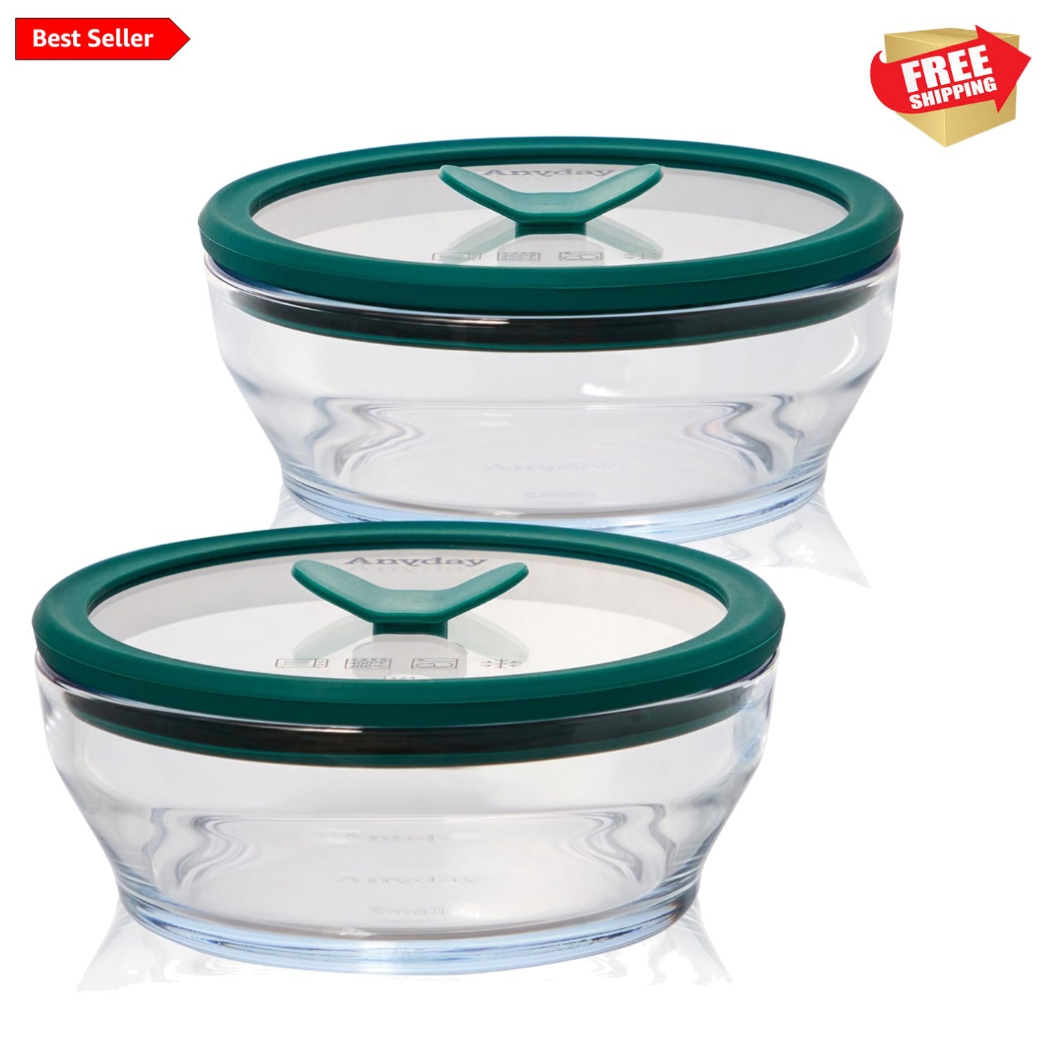 2-Pack 2-Cup Glass Food Storage Set with Glass Lids | Plastic-Free Meal Prep …