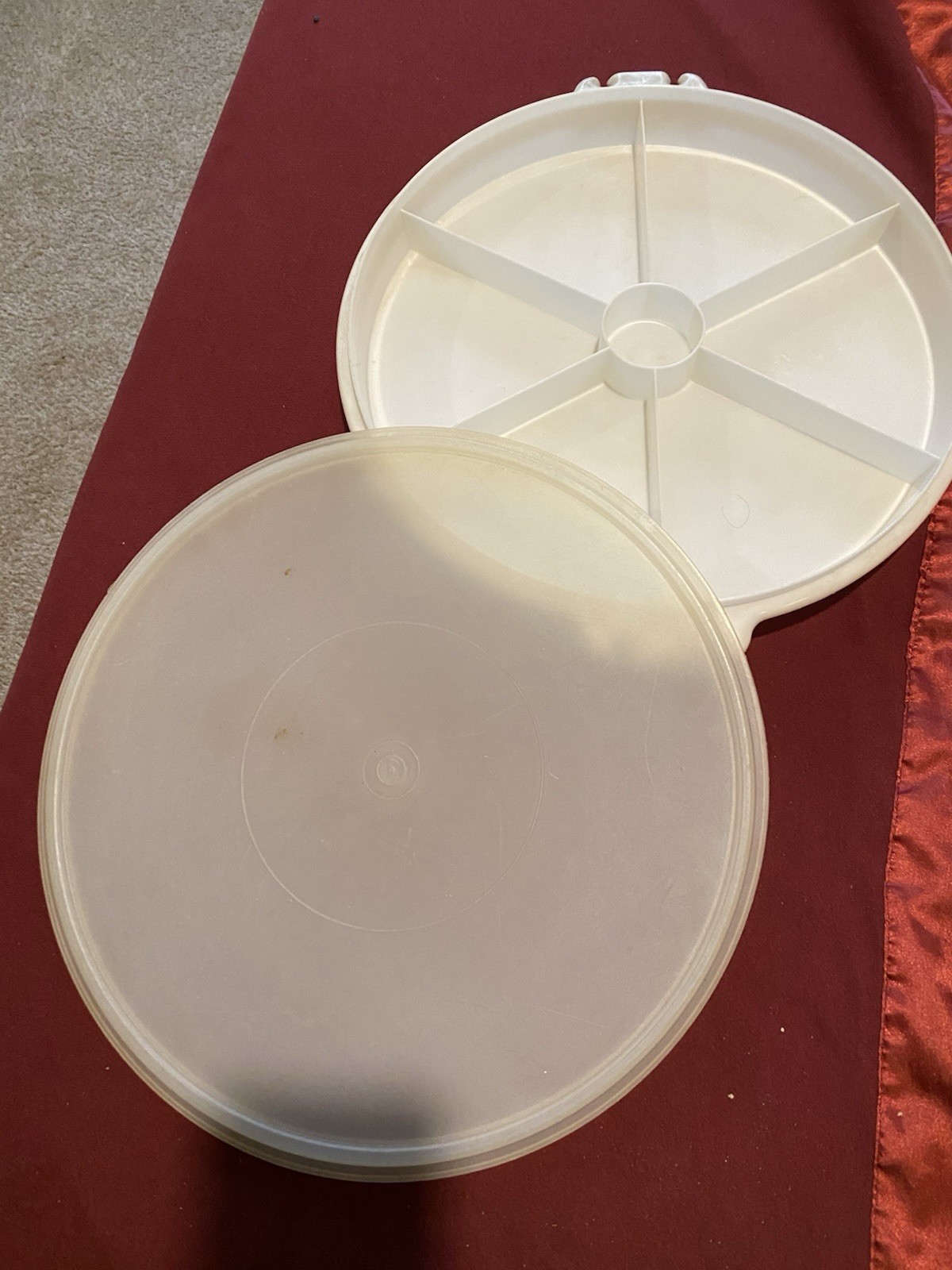 2 Round Plastic Storing & Serving Containers For Multiple Uses 12.5”& 2” Depth