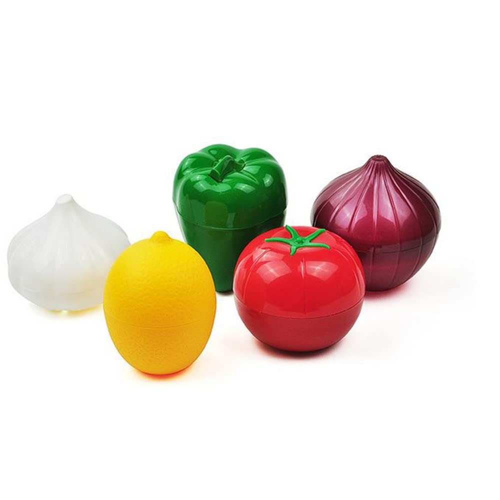 OUKEYI 5-Piece Set Fruit Container Refrigerator,Onion Storage, Green