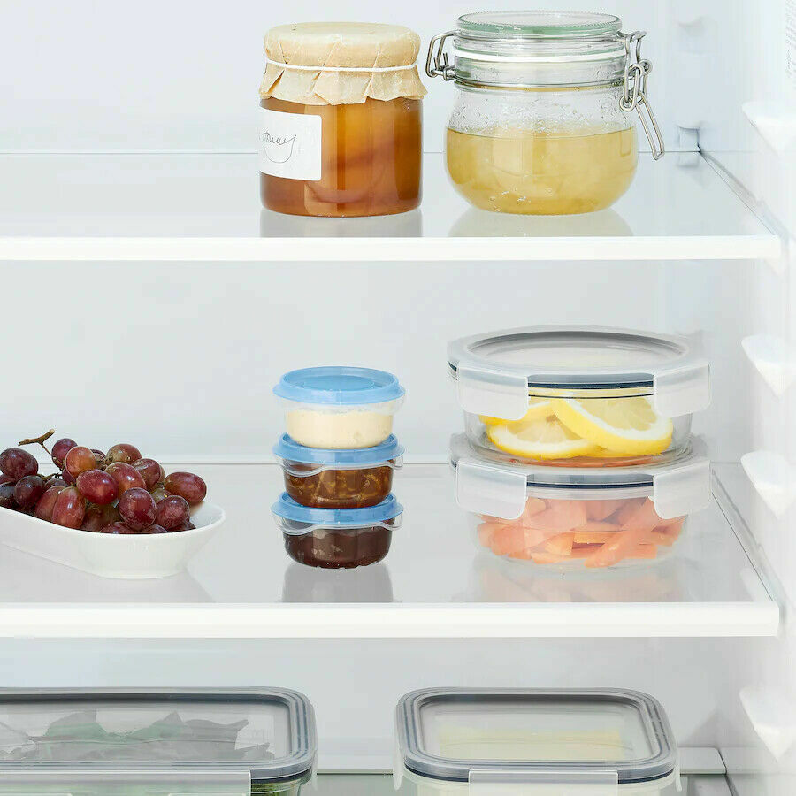 3 PACK Brand New IKEA PRUTA Food Container Transparent Blue 2oz